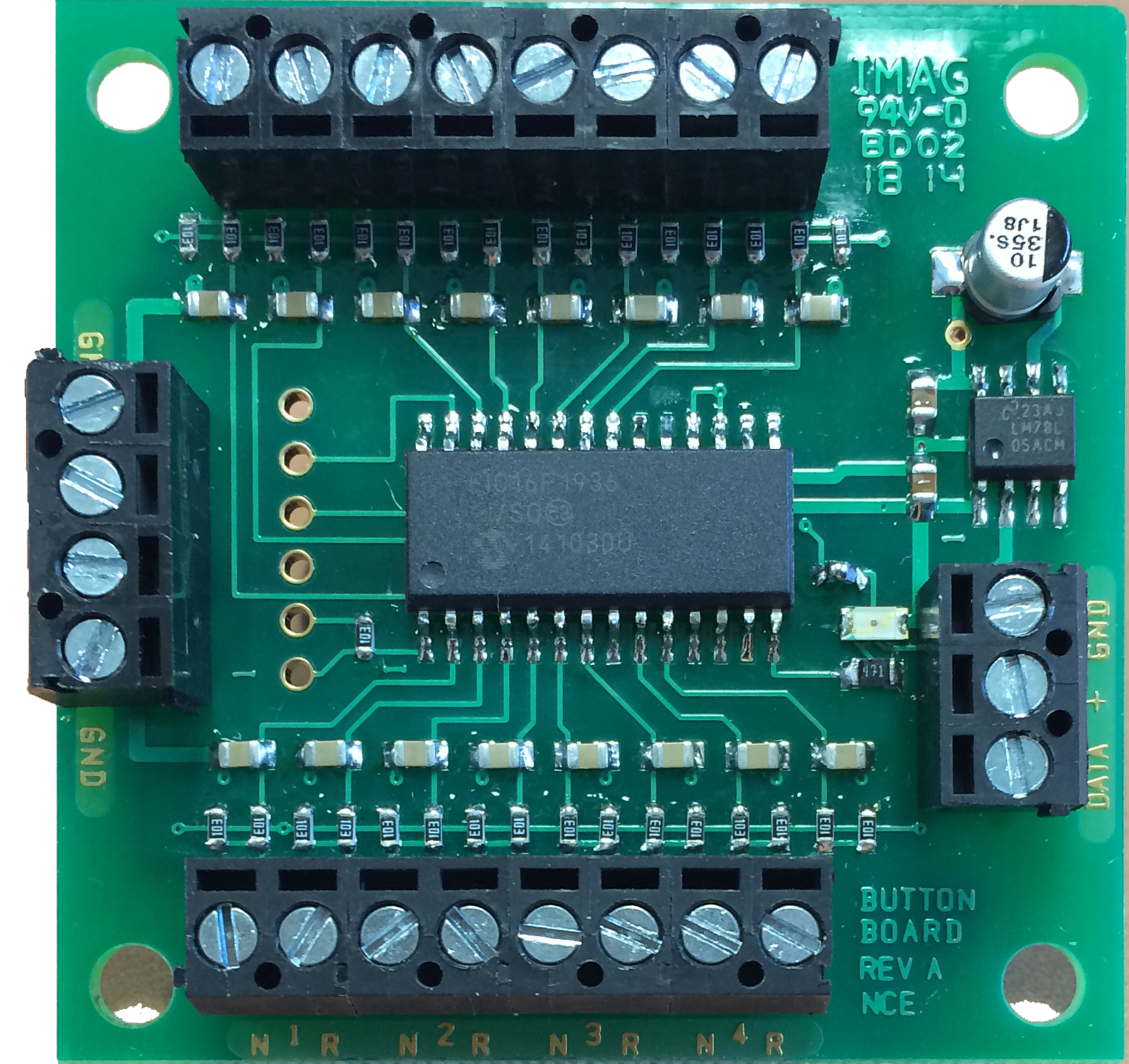 NCE "Button Board" for Switch-8 Mk2 - Click Image to Close